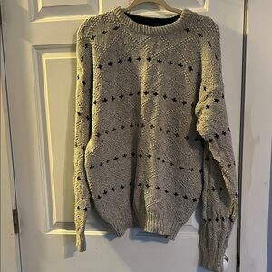 Liberty Vintage Beige and Black Crewneck Sweater